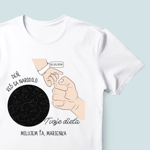 Mapa Hviezd: Deň, Keď Sa Narodilo Tvoje Dieťa - Pánske Tričko