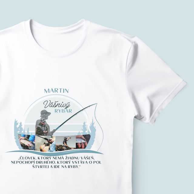 Tvar Z Fotografií: Vášnivý Rybár - Pánske Tričko
