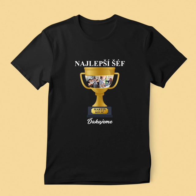 Fotokoláž: Pohár Pre Najlepšieho Šéfa - Pánske Tričko