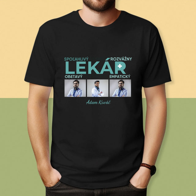 Fotokoláž: Lekár Črty - Pánske Tričko