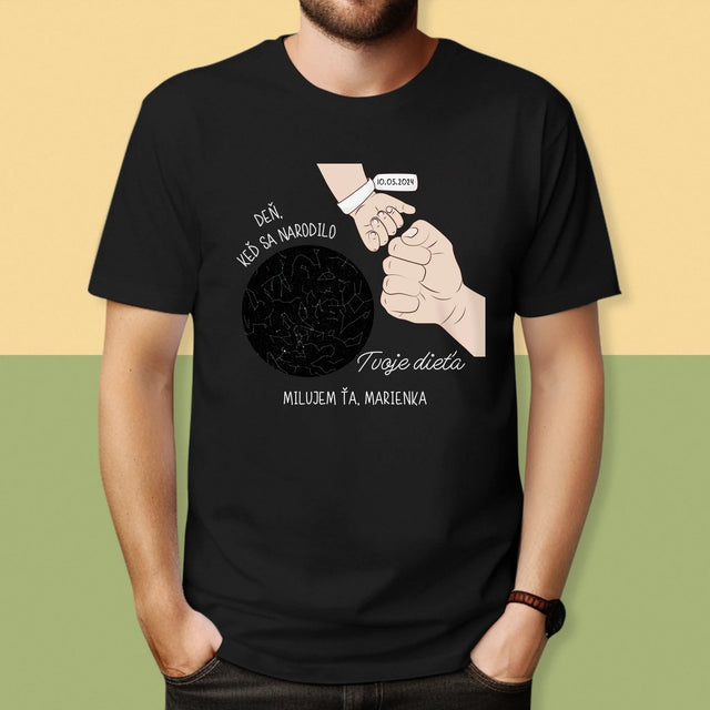 Mapa Hviezd: Deň, Keď Sa Narodilo Tvoje Dieťa - Pánske Tričko