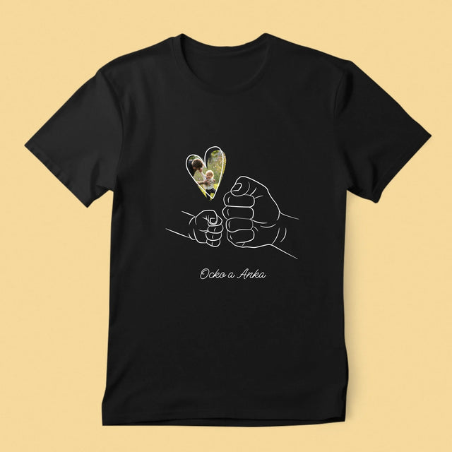 Fotografia A Podpis: Ocko Dieťa Rúčka - Pánske Tričko