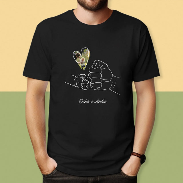 Fotografia A Podpis: Ocko Dieťa Rúčka - Pánske Tričko