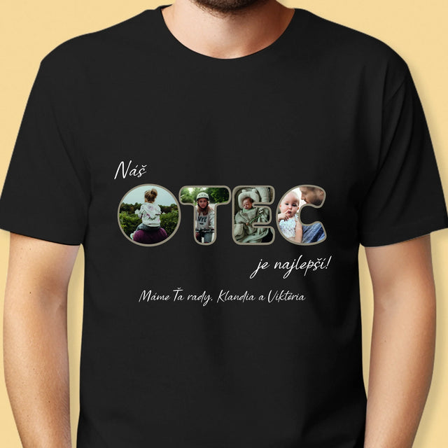 Slovo Z Fotografií: Náš Otec Je Najlepší - Pánske Tričko