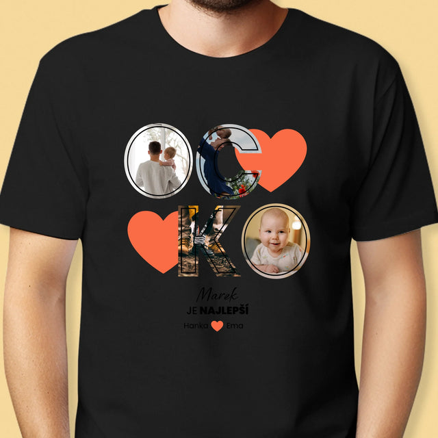 Fotokoláž: Ocko Je Najlepší - Pánske Tričko