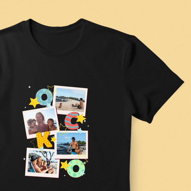 Fotokoláž: Písmená Ocko - Pánske Tričko