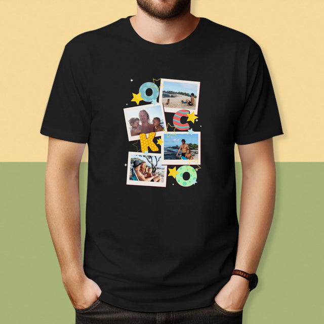 Fotokoláž: Písmená Ocko - Pánske Tričko