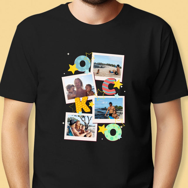 Fotokoláž: Písmená Ocko - Pánske Tričko