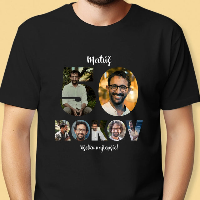 Slovo Z Fotografií: 50 Rokov Z Tvojich Fotografií - Pánske Tričko