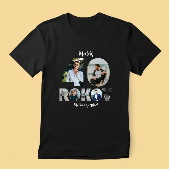 Slovo Z Fotografií: 40 Rokov Z Tvojich Fotografií - Pánske Tričko