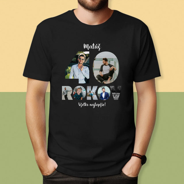 Slovo Z Fotografií: 40 Rokov Z Tvojich Fotografií - Pánske Tričko