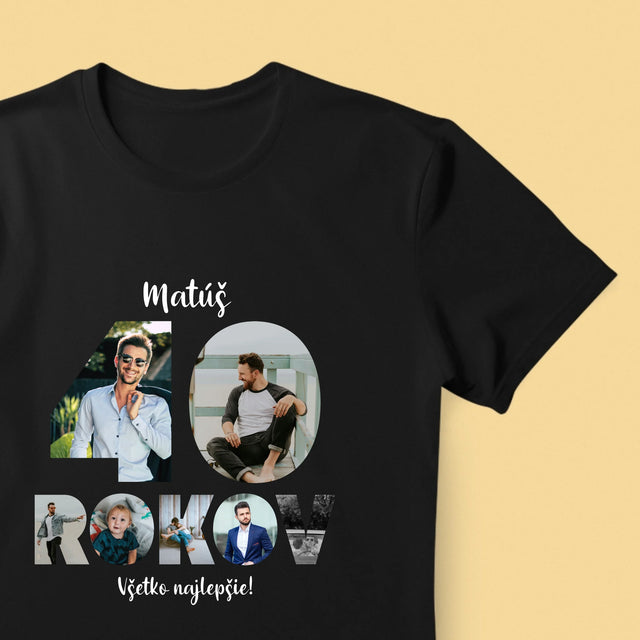 Slovo Z Fotografií: 40 Rokov Z Tvojich Fotografií - Pánske Tričko