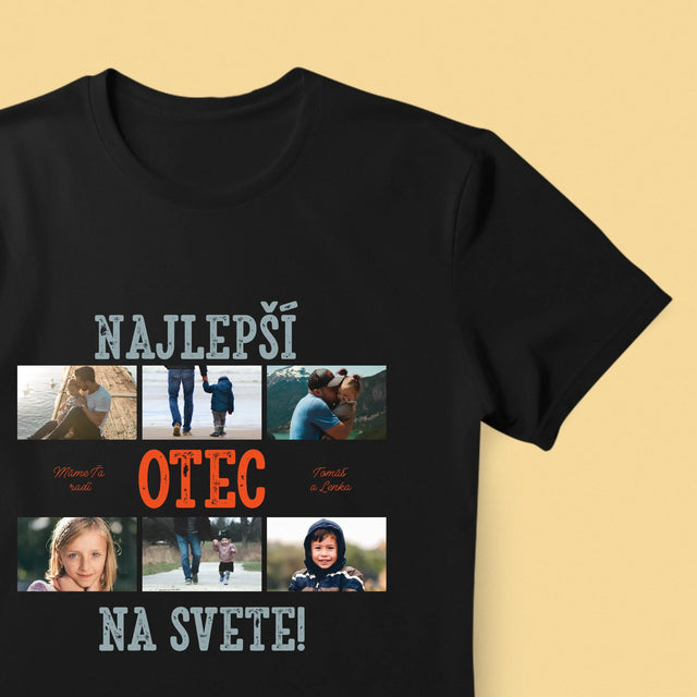 Fotokoláž: Najlepší Otec Na Svete Fotografie - Pánske Tričko