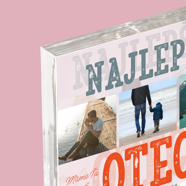 Fotokoláž: Najlepší Otec Na Svete Fotografie - Akrylový Blok (Vertikálne)
