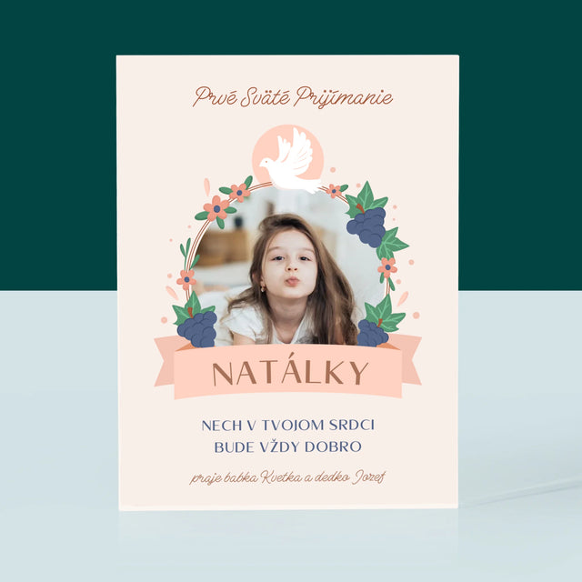 Fotografia A Podpis: Dobro V Srdci Prijímanie - Akrylový Blok (Vertikálne)