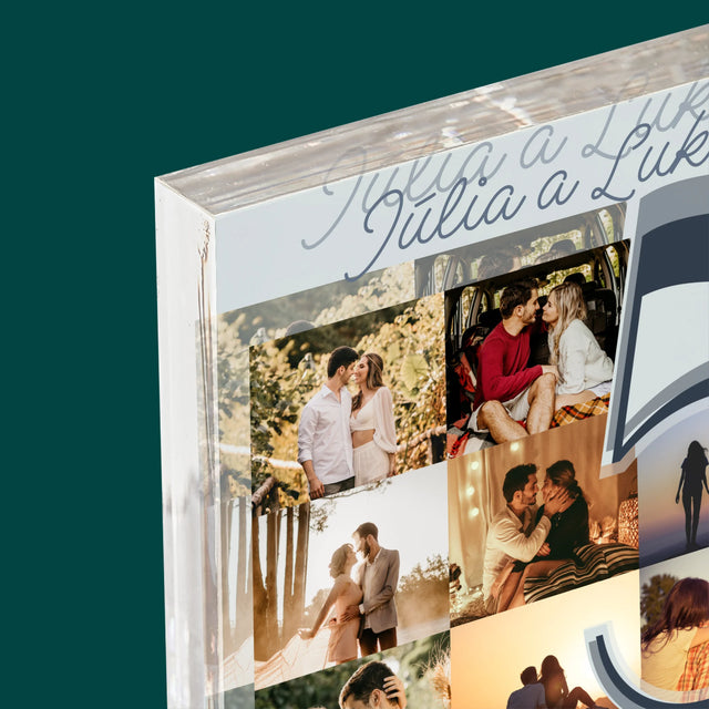 Fotokoláž: 5 Rokov Spolu - Akrylový Blok (Vertikálne)