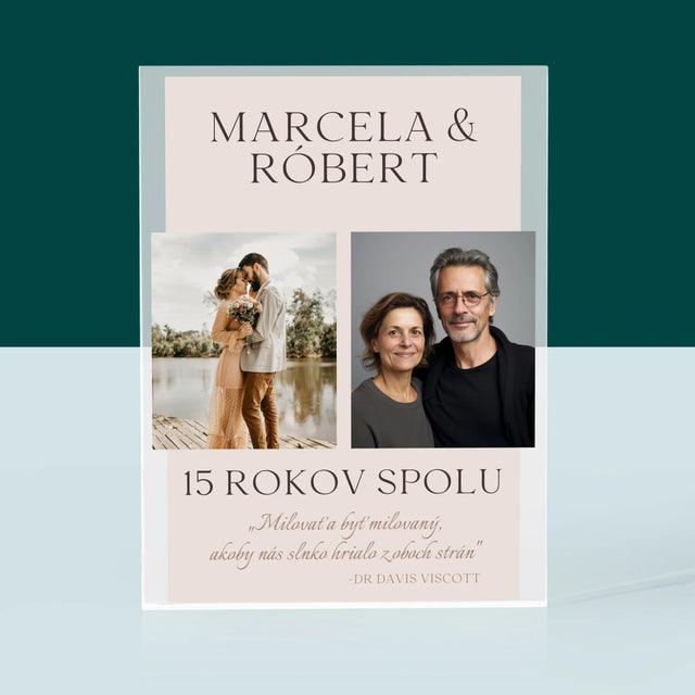 Fotokoláž: Milovať A Byť Milovaný - Akrylový Blok (Vertikálne)