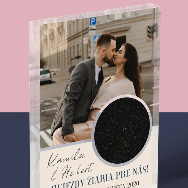 Mapa Hviezd: Hviezdy Žiaria Pre Nás - Akrylový Blok (Vertikálne)