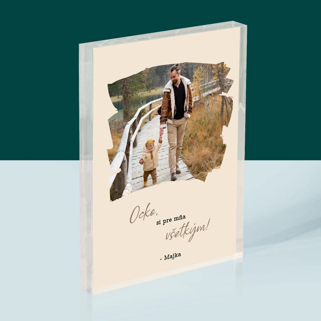 Fotografia A Podpis: Pohľadnica Pre Ocka - Akrylový Blok (Vertikálne)