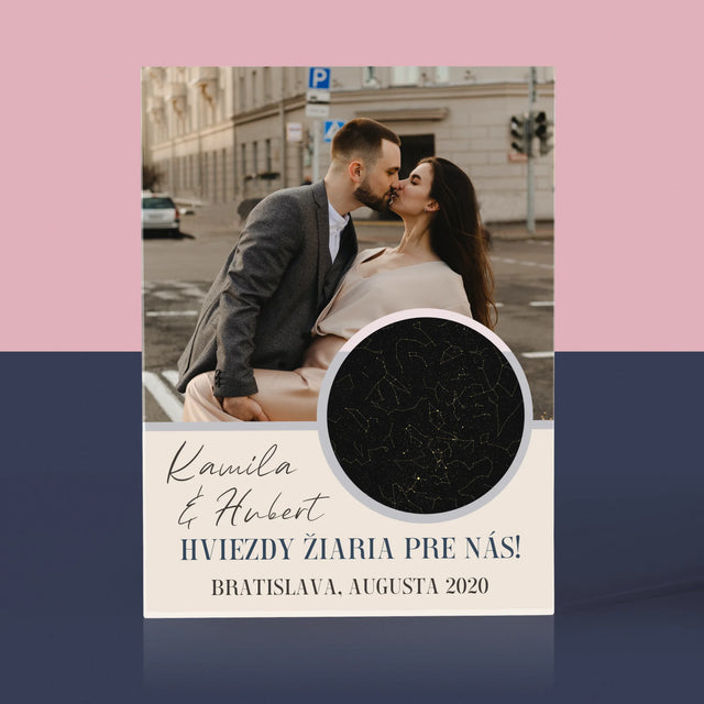 Mapa Hviezd: Hviezdy Žiaria Pre Nás - Akrylový Blok (Vertikálne)