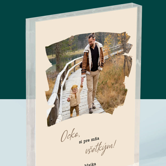 Fotografia A Podpis: Pohľadnica Pre Ocka - Akrylový Blok (Vertikálne)