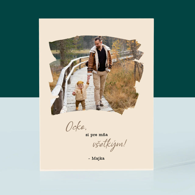 Fotografia A Podpis: Pohľadnica Pre Ocka - Akrylový Blok (Vertikálne)