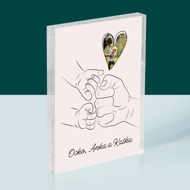 Fotografia A Podpis: Ocko Dieťa Rúčka - Akrylový Blok (Vertikálne)