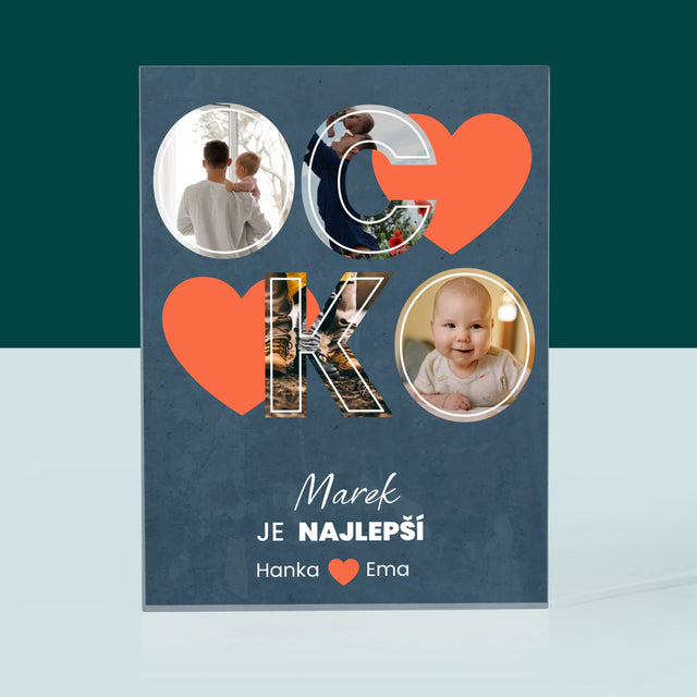 Fotokoláž: Ocko Je Najlepší - Akrylový Blok (Vertikálne)