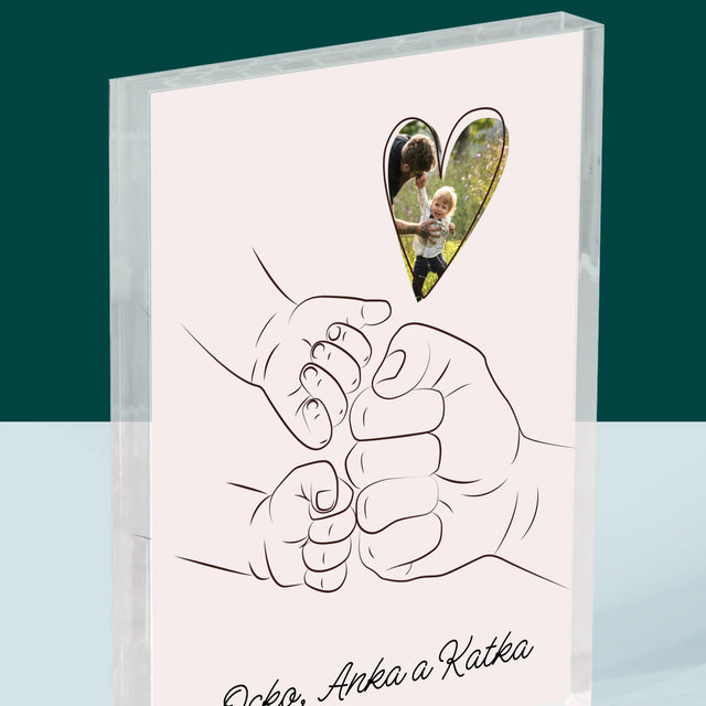 Fotografia A Podpis: Ocko Dieťa Rúčka - Akrylový Blok (Vertikálne)