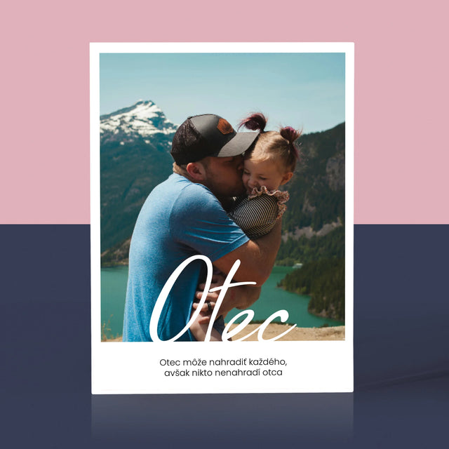 Fotografia A Podpis: Nenahraditeľný Otecko Priania - Akrylový Blok (Vertikálne)