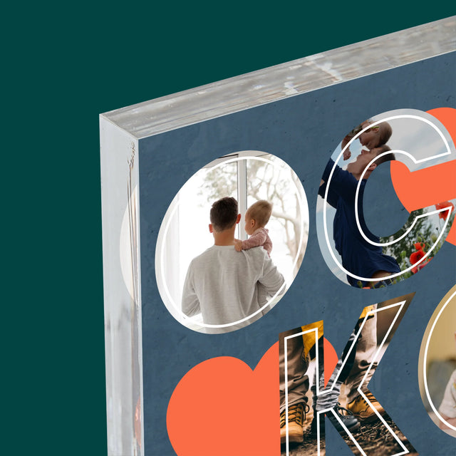 Fotokoláž: Ocko Je Najlepší - Akrylový Blok (Vertikálne)