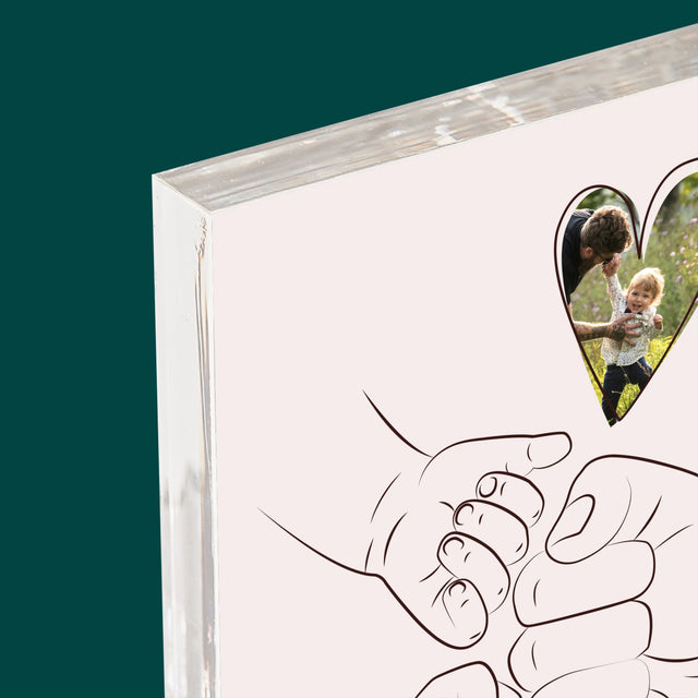 Fotografia A Podpis: Ocko Dieťa Rúčka - Akrylový Blok (Vertikálne)