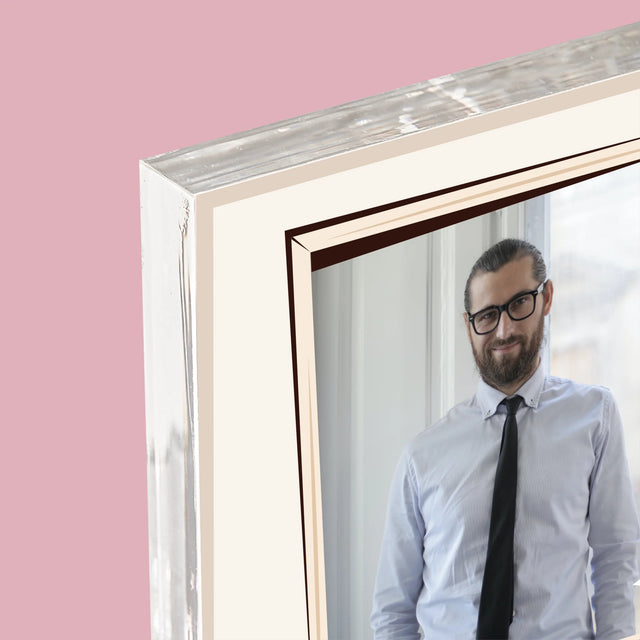 Fotografia A Podpis: Učiteľ S Triedou - Akrylový Blok (Vertikálne)