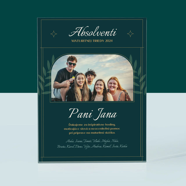 Monogram: Učiteľ Ďakujeme - Akrylový Blok (Vertikálne)