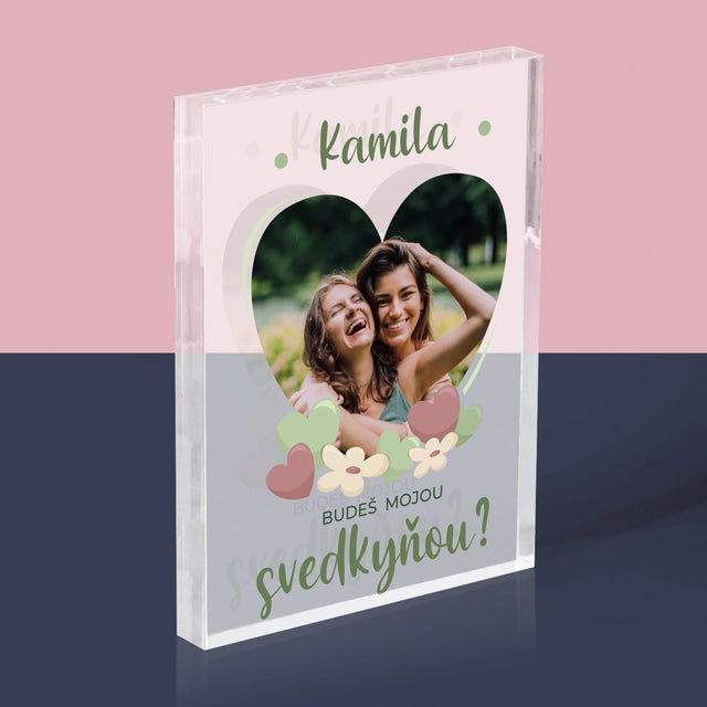 Fotografia A Podpis: Budeš Mojou Svedkyňou Kvety - Akrylový Blok (Vertikálne)