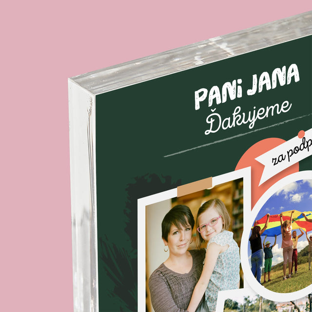 Fotokoláž: Ďakujeme Za Vedomosti - Akrylový Blok (Vertikálne)