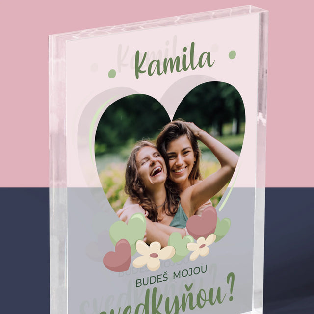 Fotografia A Podpis: Budeš Mojou Svedkyňou Kvety - Akrylový Blok (Vertikálne)