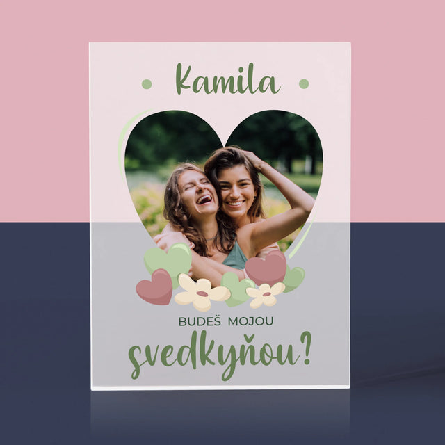 Fotografia A Podpis: Budeš Mojou Svedkyňou Kvety - Akrylový Blok (Vertikálne)