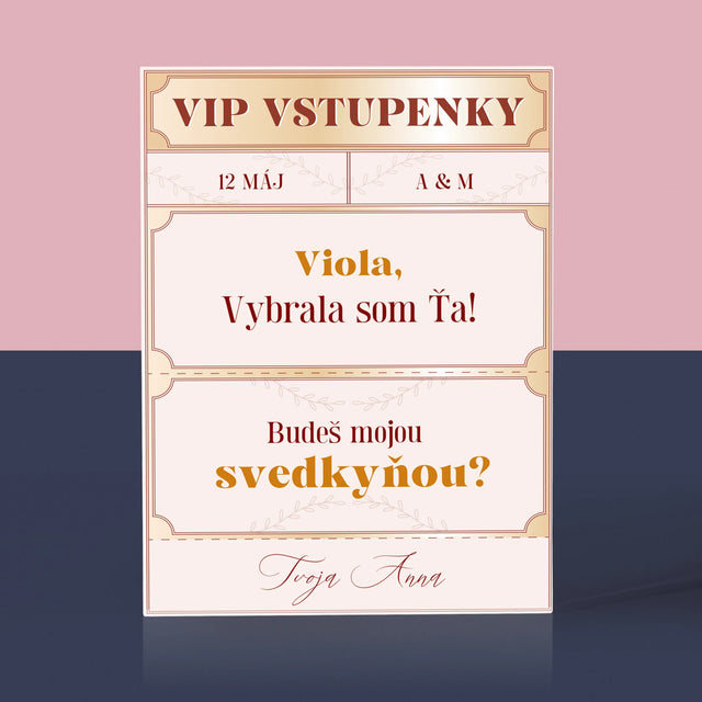 Meno A Podpis: Vip Vstupenky Svedkyňa - Akrylový Blok (Vertikálne)