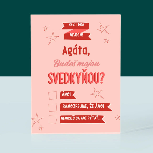 Meno A Podpis: Bez Teba Nejdem - Akrylový Blok (Vertikálne)