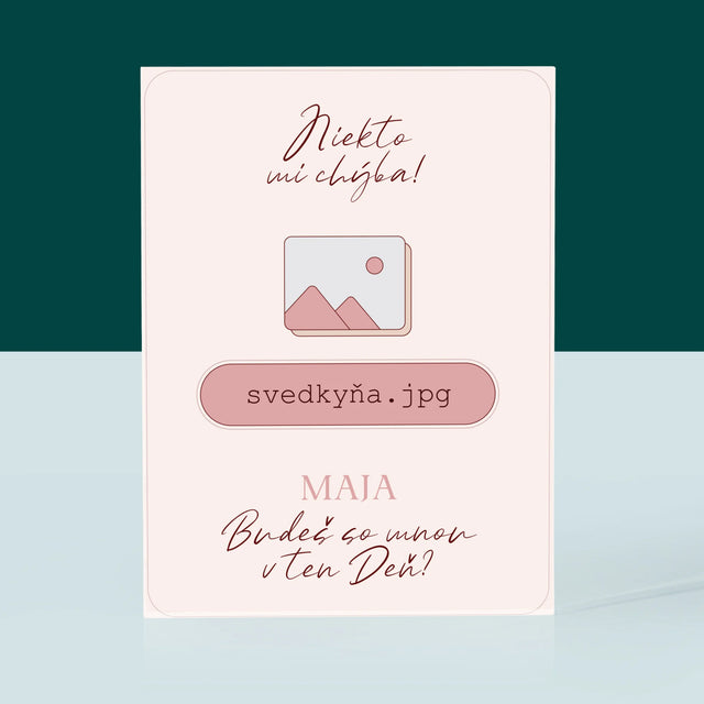 Meno A Podpis: Niekto Mi Chýba Svedkyňa - Akrylový Blok (Vertikálne)