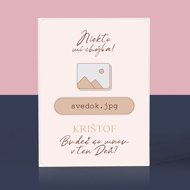 Meno A Podpis: Niekto Mi Chýba Svedok - Akrylový Blok (Vertikálne)