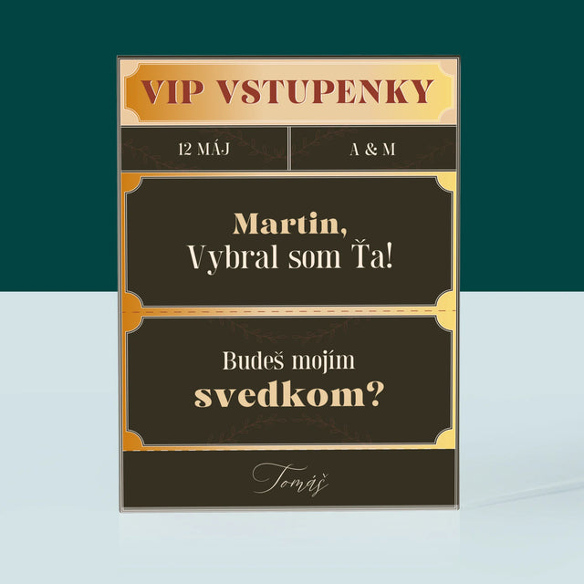 Meno A Podpis: Vip Vstupenky Svedok - Akrylový Blok (Vertikálne)