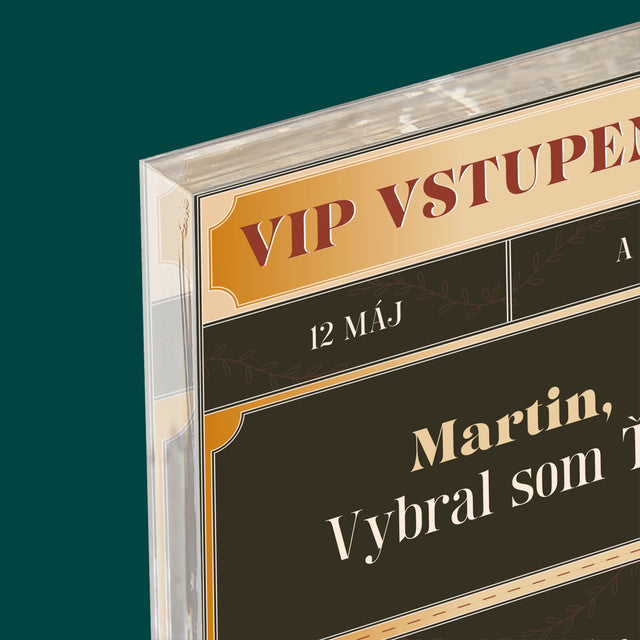Meno A Podpis: Vip Vstupenky Svedok - Akrylový Blok (Vertikálne)