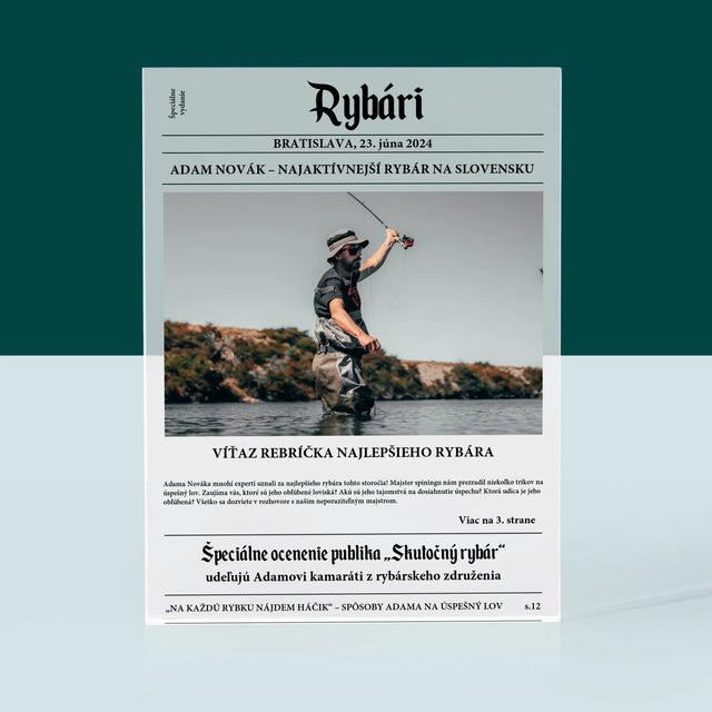 Fotografia A Podpis: Rybári - Akrylový Blok (Vertikálne)