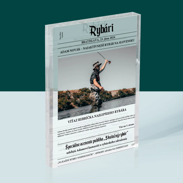 Fotografia A Podpis: Rybári - Akrylový Blok (Vertikálne)