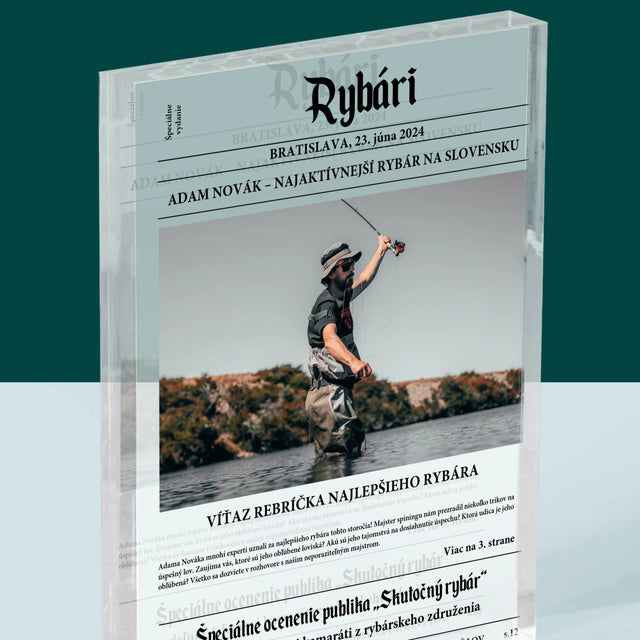 Fotografia A Podpis: Rybári - Akrylový Blok (Vertikálne)