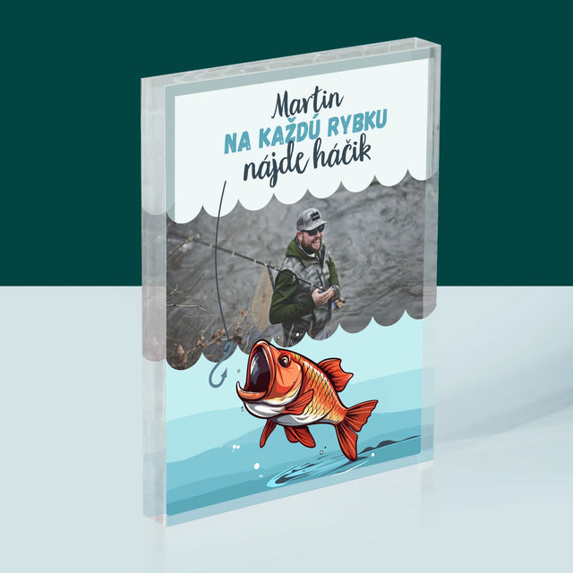 Fotografia A Podpis: Nájde Háčik - Akrylový Blok (Vertikálne)