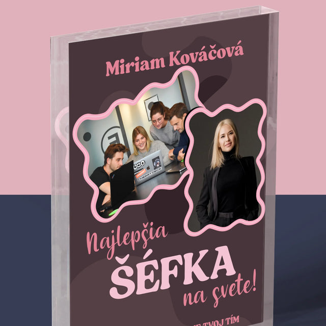 Fotokoláž: Najlepšia Šéfka - Akrylový Blok (Vertikálne)