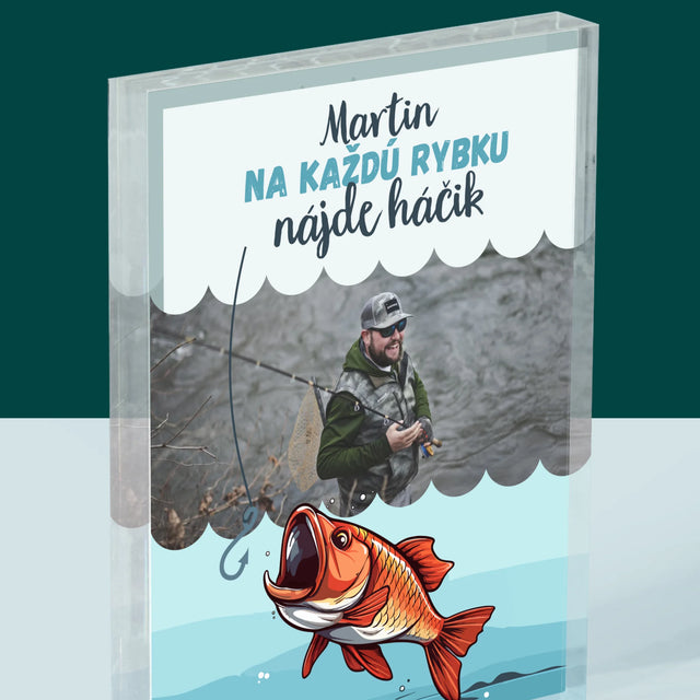 Fotografia A Podpis: Nájde Háčik - Akrylový Blok (Vertikálne)